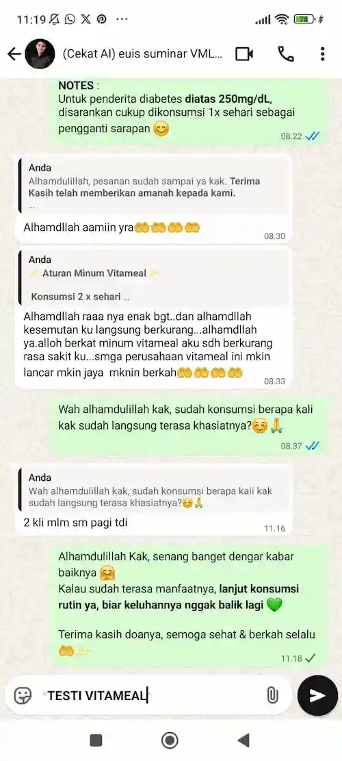 Whatsapp Testimoni Vitameal 4